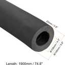 PATIKIL 74.8"L x 4-1/4"ID x 0.8"T Pipe Insulation Foam Tube, Water Pipe Insulation Tubing Heat Preservation for Plumbing Water AC Pipe Sprinkler Spigot, Black, 74.8"Lx4.3"IDx5.8"ODx0.8"T