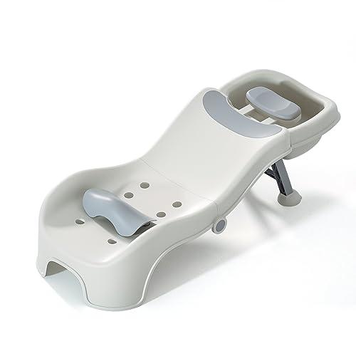 Kids Hair Washing Chair Station for Toddler Shampoo Chair for Aged 1-10 | Comes with Drain Hose & Wash Bin - Make Shampoo Washing Time Fun Secure Easier | Adjustable Portable Foldable | Grey