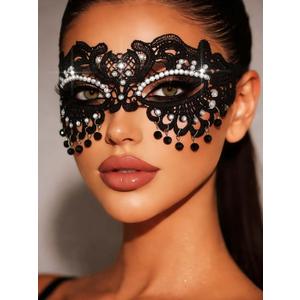 Black Masquerade Mask for Women Luxury Lace Masks Prom Ball Face Mask Halloween Costume Masks