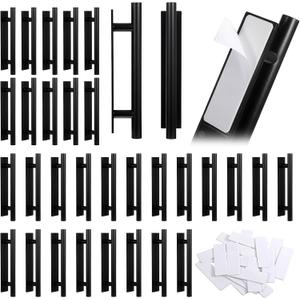 Dimeho 30 PCS Self-Stick Push Pull Helper, Plastic Peel and Stick Drawer Pulls Adhesive Door Cabinet Handles for Kitchen Sliding Door Window Furniture Wardrobe