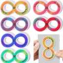 36 Pcs Sensory Strips Infinity Rainbow Anxiety Mindfulness Stickers Adults Stress Breathing Stickers Fidget Adhesives Rough Textured Tape for Classroom Desk Office Computer(Figure of Eight)