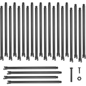 24 Pack 1-3/8'' Chain Link Fence Extension, 30'' Fence Extension Height, Galvanized Post Extender for Dogs and Privacy (Black)
