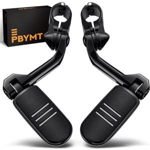 PBYMT Highway Pegs Long Angled 304 Stainless Steel, Highway Footpegs Footrest Fit For 1''&1.25''(25/32mm) Crash Bars Compatible with Harley Davidson Touring Black