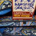 American Mahjong Set with 166 White Tiles and Racks, Mahjong Set | Navy Printed Carrying Bag, 166 Premium Tiles, 4 All-in-One Color Racks/Pushers, Mahjong Tile Set for Travel, Birthday Gifts