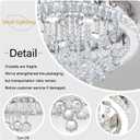 Dia 12" Mini Chandelier Flush Mount Chandelier for Hallway, Crystal Ceiling Chandeliers for Dining Room, Bedroom, Living Room, Entryway, Kitchen (Chrome Ceiling Light Fixture)