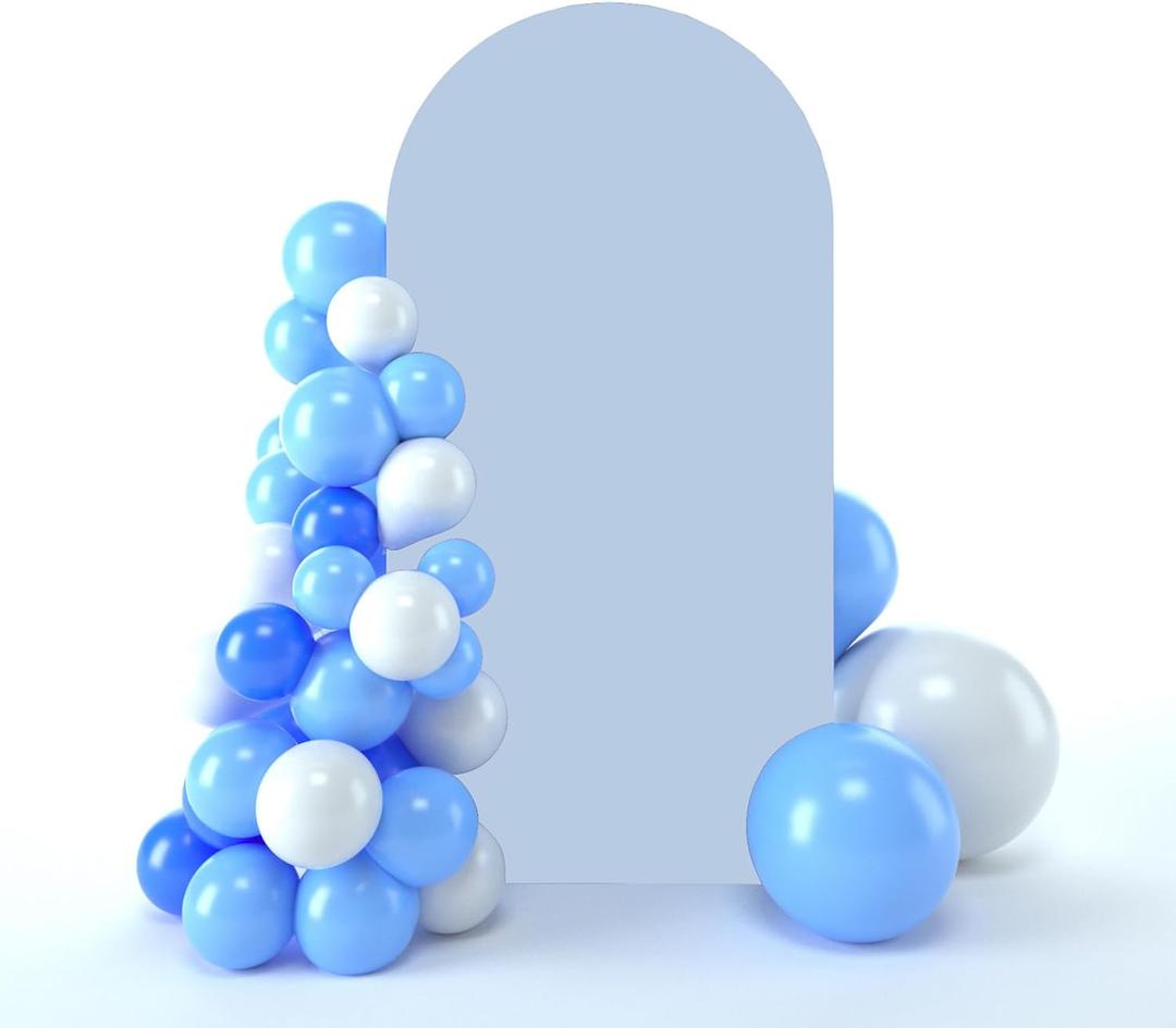 bricia Wedding Arch Backdrop Stand Cover, 7.2FT Double Sided Stretchy Arch Cover Fitted Wedding Birthday Party Banquet Decoration (Bluemist 86.4''L x 48''W)