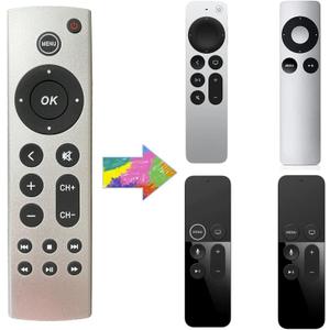 Universal Replacement Remote for Apple TV 4K/ Gen 1 2 3 4/ HD A2843 A2737 A2169 A1842 A1625 A1427 A1469 A1378 A1218, No Voice Command Included