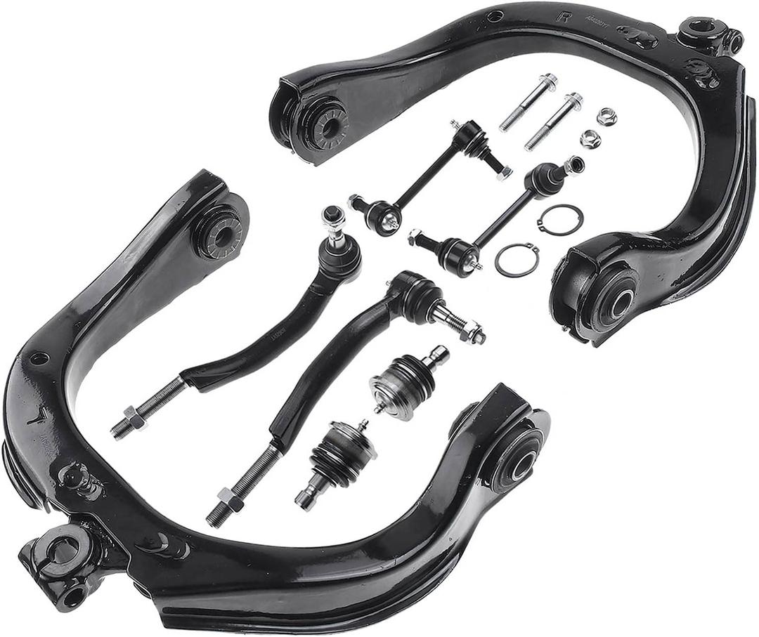 A-Premium Set of 8, Upper Control Arm, Sway Bar Link, Upper Ball Joint, Outer Tie Rod End, Compatible with Chevy Buick GMC - 2002-2009 - Rainier, Trailblazer (EXT), SSR, Envoy (XL/XUV), Ascender