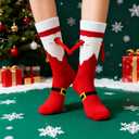 2 Pairs Funny Holding Hands Christmas Socks Magnetic Holding Hands Socks Xmas Gifts for Women and Men The perfect choice for New Year gifts