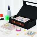 Photo Storage Box Stylish 5" x 7" Picture Storage Container Linen Memory Box Perfect to Store Photos, Keepsake, Scrapbook Supplies and Other Memories, Black