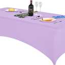 FORLIFE Spandex Table CoversFitted Tablecloth for Rectangular Tables, Stretch Patio Table Covers, Universal Spandex Table Cover for Wedding, Banquet, Party (8ft, Lavender)