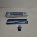 HotFox Wireless Keyboard and Mouse Combo, Full-Size Retro Typewriter Keyboard with Round Keycaps, Ergonomic Design for Windows PC, Home and Office Use -Blue