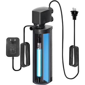 TARARIUM 600GPH Cold Plunge Small Pool Filter with 24V DC Powerful Pump for or Up to 1000 Gal Cloudy Water Cleaner (Black)