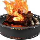 Outdoor Smokeless Fire Pit Ring 31 inch, Metal Steel Firepit Ring Insert Round Firepit Ring for Outside Wood Burning DIY Fire Pits Outdoor Fire Place for Camping Garden Patio Backyard
