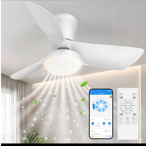 Ceiling Fans Lights with APP & Remote Control: 30 Inch Low Profile Ceiling Fans with Lights Reversible Small Flush Mount Ceiling Fan 3 Colors Quiet 6 Speeds Ceiling Fan for Bedroom Livingroom Kitchen