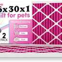 16x30x1 Air Filter by Colorfil | Color Changing Filters for Cat and Dog Odor | MERV 8 Furnace AC Filter for Pet Hair and Dust | 15.75"x29.75"x0.75" Exact Size | Pack of 2
