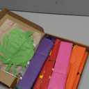 Geyee 12 Pcs 10" 20" Giant Mexican Fiesta Paper Flowers and 16 Pcs Leaves, Large Colorful Tissue Crepe Flowers Pom Poms Craft for Floral Backdrop Day of The Dead Birthday Party Decor(Elegant Color)