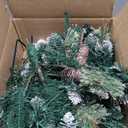 Set of 2 Outdoor Christmas Tree Urn Fillers, Battery Operated Pre-lit Planter Fillers with Multi-Color Lights, Artificial Xmas Trees with Cones & Red Berries for Porch Yard Holiday Decor