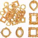 25Pcs Vintage Resin Picture Frame Mini Antique Photo Frame DIY Small Picture Frames Mini Vintage Frame Antique Photo Frames for Jewelry Display Photography Wall Decor (25, Gold)