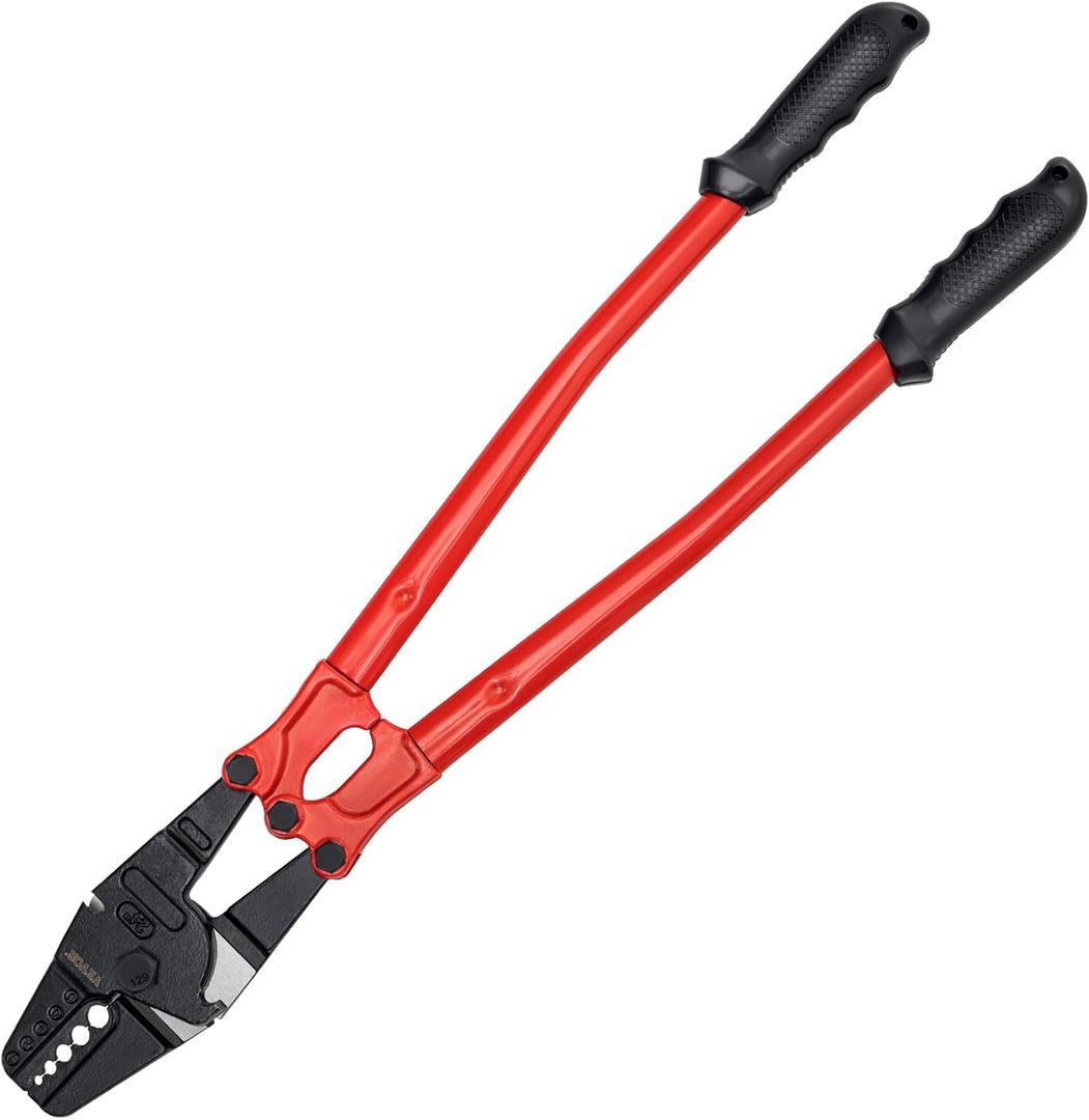 VEVOR Hand Swager Crimper 24 Inch,Swaging Tool 5 Cavity 1/16" 3/32" 1/8" 5/32" 3/16",Hand Cimping Tool for Copper Aluminum Oval Sleeves and Stop Sleeves,Wire Rope Crimping Tool Swage Tool Long Hand