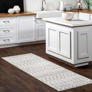 nuLOOM 2x8 Moroccan Blythe Area Rug, Grey, Faded Bohemian Design, Stain Resistant, For Bedroom, Dining Room, Living Room, Hallway, Office, Kitchen, Entryway (3 x 8 Feet, Blythe Grey)