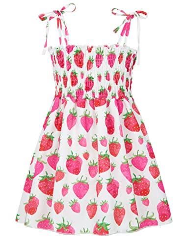 Vieille Toddler Girls Beach Dresses Cute Strawberry Sleeveless Sundress Kids Summer Holiday Party Dress Size 120