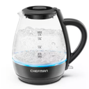 Chefman 1.7-Liter Electric Tea Kettle w/ Borosilicate Glass and Automatic Shutoff - Black