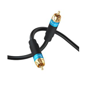 BlueRigger RCA Audio Subwoofer Cable (35FT, Dual Shielded, Gold Plated RCA Connectors)  for Subwoofer, Amplifier, Home Theater