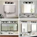 LED Modern Bathroom Vanity Light Fixtures, 3-Light 22-inch Dimmable Matte Black Vanity Lights for Bathroom Lighting Fixtures Over Mirror, with 360 Rotatable Acrylic Heads (Cool White 6000K)