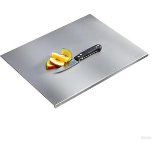 304 Stainless Steel Cutting Board Stainless Steel Kitchen Chopping Boards Non-Slip, Dishwasher Safe Ideal for Meat, Vegetables, Fruits, Bread & Baking Commercial & Home Use (15.7 * 11.8in)