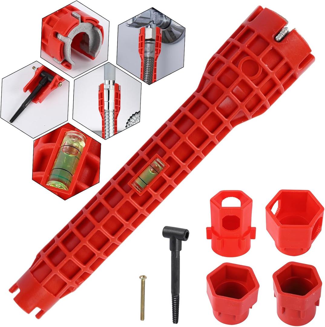 14-in-1 Multi-Functional Plumbing Wrench - Non-Slip Comfort Grip, Universal Tool for Toilet/Sink/Faucet Installation & Repair, Bathroom & Kitchen Essential