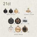 DecorbyHannah Christmas Tree Ornaments Decorations Indoor, 21ct Black Gold Hanging Gothic Christmas Ornaments for Small Tree with Skulls, Spooky Shatterproof Plastic Ball for Home Party Table Decor