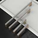 10 Pack 7"(178mm) Gold and Brushed Satin Nickel Cabinet Pulls Knurled Kitchen Cabinet Handles Drawer Pulls Cupboard Hardware for Cabinets