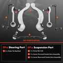 A-Premium Set of 8, Front Lower Forward & Rearward Control Arm, Sway Bar Link, Outer Tie Rod End, Compatible with BMW 525xi & 530xi 2006-2007, 528i/535i xDrive 2009-2010, 528xi & 535xi 2008