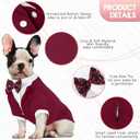 Kuoser Dog Tuxedo, Formal Dog Costume with Bow Tie Pet Wedding Suit Party Birthday Outfit, Dogs Tux Soft Shirt for Valentines Christmas Halloween Graduation Cosplay, Burgundy Xl(chest-19.29",weight:12-18lb), Burgundy