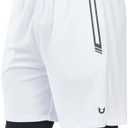 NORTHYARD Men's 2 in 1 Running Shorts Workout Gym Athletic Shorts with Liner Active Training Shorts with Zipper Pockets Size L