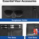 Sun Visor Extender for Car with Side Sunshade, Upgraded UV400 Polarized Car Sun Visor Extension Blocker with Sunglasses Holder, Clips and Straps Design | Anti-Glare Protection Visor for Safe Driving