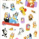 Bluey Plush Keychain Set - Bluey Bag Clips Bundle with 6" Bluey Keychain Plush Plus Stickers, More | Bluey Plush Keychains for Backpack