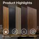 NeatiEase 4Pcs Acoustic Wood Panels for Wall, 48"x24" Wood Slat Wall Panel