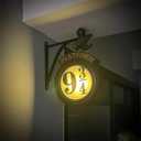 Vintage Platform 9 3/4 Night Light,Hanging 9 Night Light, Home Decor Sign Lights Decoration, Gift for Fans (RGB Remote)