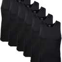 Gildan Men's A-Shirt Tanks, Multipack, Style G1104, Black (6-Pack), Large