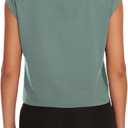 Womens Workout Crop Tank Tops Loose Sleeveless Summer T Shirts Oversize Active Yoga Gym Tee Y2k (XL)