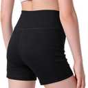 WLLHYF Girls Athletic Shorts, Spandex Shorts High Waisted (Black), Soft