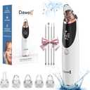 Blackhead Remover Pore Vacuum for Face and Nose, Facial Pore Cleanser with 3 Suction Levels, 5 Replaceable Tips, USB Rechargeable Tool for Blackheads and WhiteheadsWhite