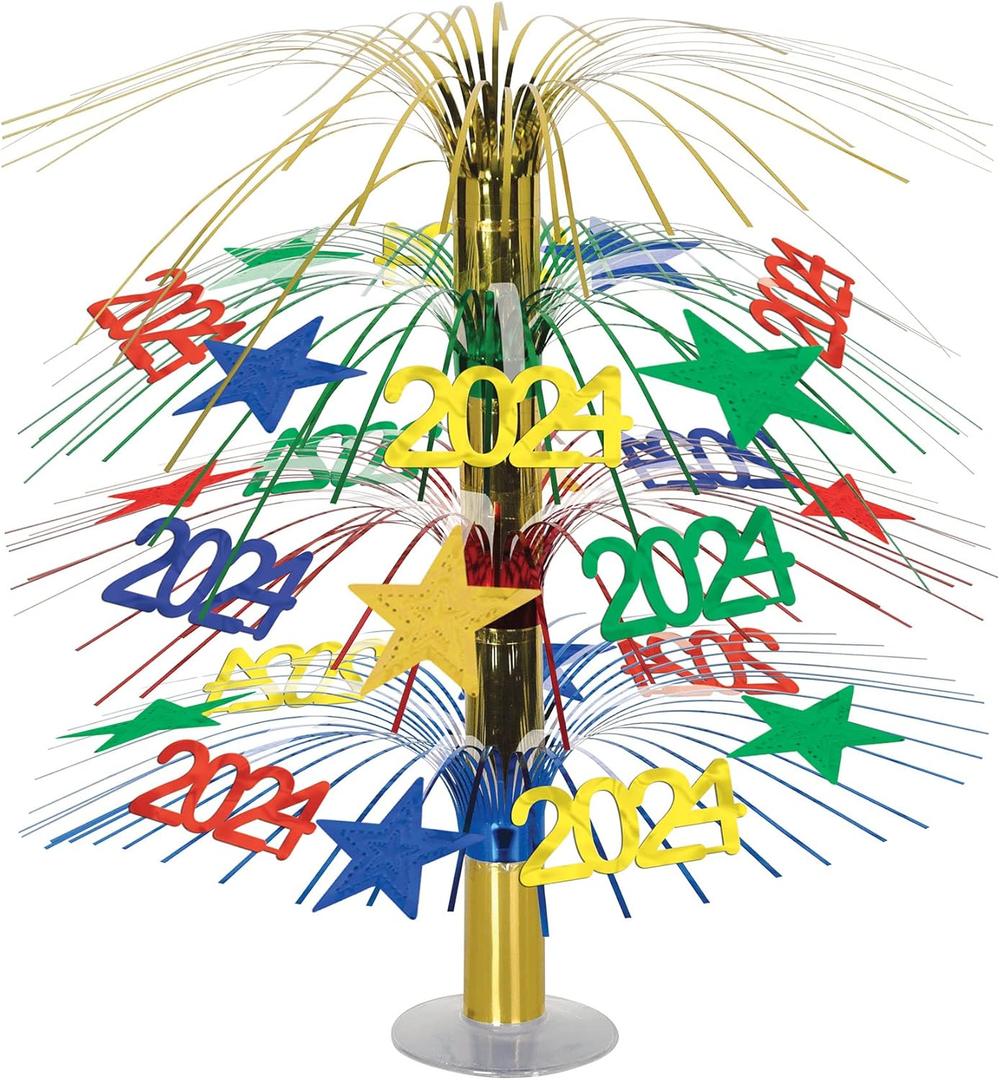 Beistle New Year's Eve Table Centerpiece for 2024 Graduation Party Decorations, Celebrating with You Since 1900, 18", Gold/ Red/ Blue/ Yellow/ Green Beistle New Year's Eve Table Centerpiece for 2024 Graduation Party Decorations, Celebrating with You Since 1900, 18", Gold/ Red/ Blue/ Yellow/ Green