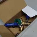 Brass Garden Hose Splitter 2 Way Heavy Duty, Safe Water Hose Splitter Drinking with 304 Stainless Steel Long Handle, Outdoor Full Flow Hose Bib Splitter Connector, Y Valve 3/4 Inch GHT Thread
