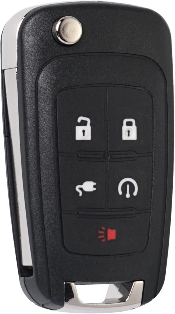 SUPALAND Car Key Fob Replacement Fits for Chevy Volt 2011 2012 2013 2014 2015 Keyless Entry Remote Start Control OHT05918179 22923862 22923867 22737521 315 MHz 5-Button Proximity flip Key