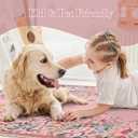 Wonnitar Washable Rug, 5x7 Pink Rugs for Living Room, Floral Print Non-Slip Area Rugs for Bedroom Girls, Soft Large Throw Carpet for Kids Nursery Room (Pink,5'x7')