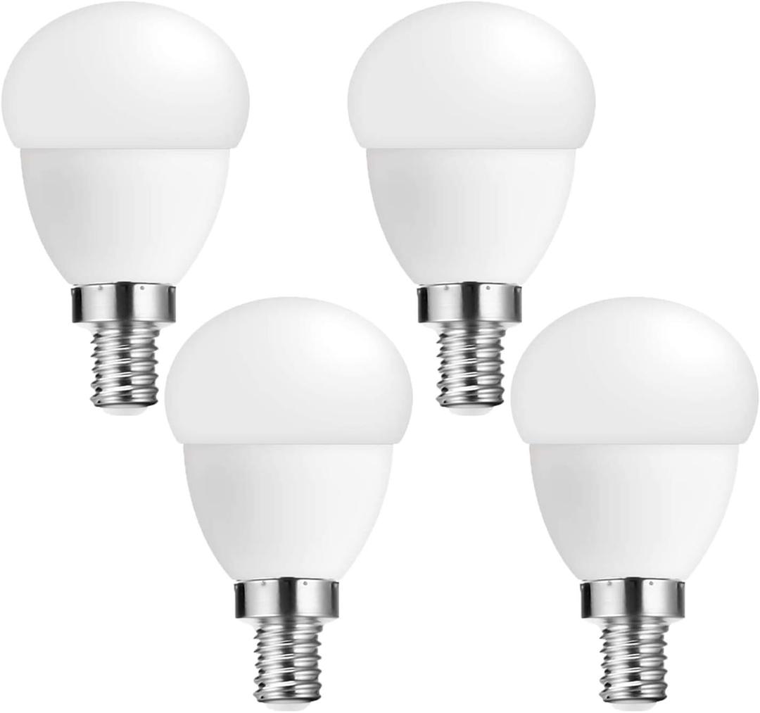 E14 G14 5W LED Light Bulb 50W Equivalent G14 LED Bulbs Daylight White 6000K E14 Candelabra Base Light Bulb 750LM for Ceiling Fan Home Lighting, 4 Pack