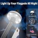 ZMTECH 6FT Flag Pole Kit with Solar Light and Embroidered American Flag, Adjustable Bracket and Upgraded Tangle-Free Ring 1" Stainless Steel Flagpole for Day and Night, Residential, Commercial, Black
